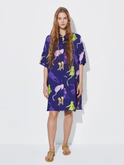 PARFOIS Vestido Camisero Estampado Multicor New