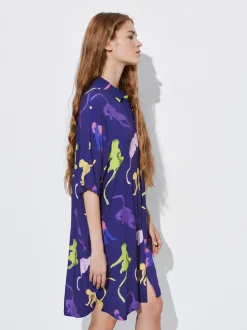 PARFOIS Vestido Camisero Estampado Multicor New