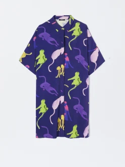 PARFOIS Vestido Camisero Estampado Multicor New