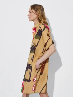 PARFOIS Vestido Camisero Estampado Multicor New