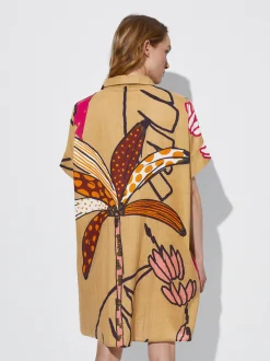 PARFOIS Vestido Camisero Estampado Multicor New