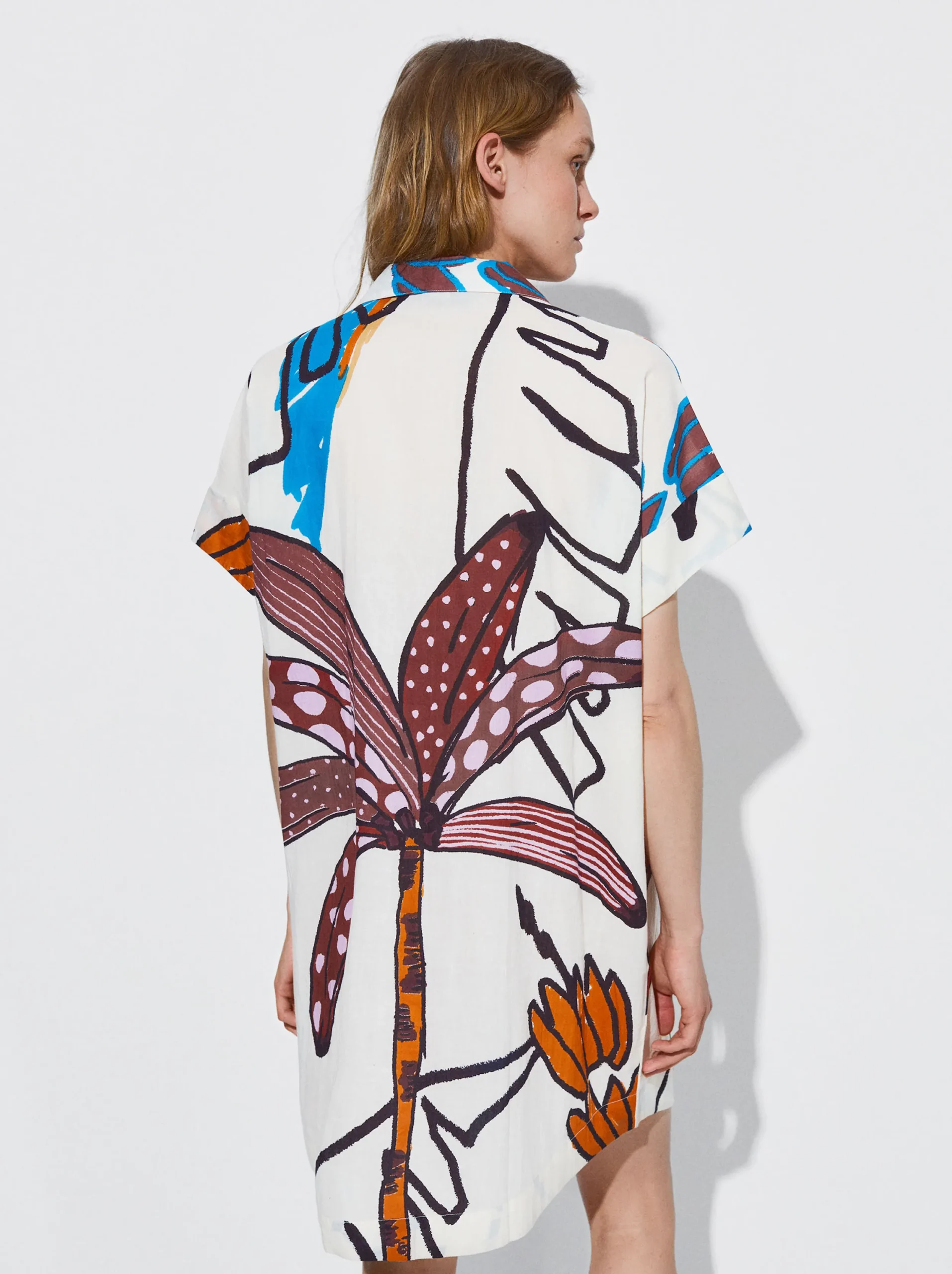 PARFOIS Vestido Camisero Estampado Multicor New