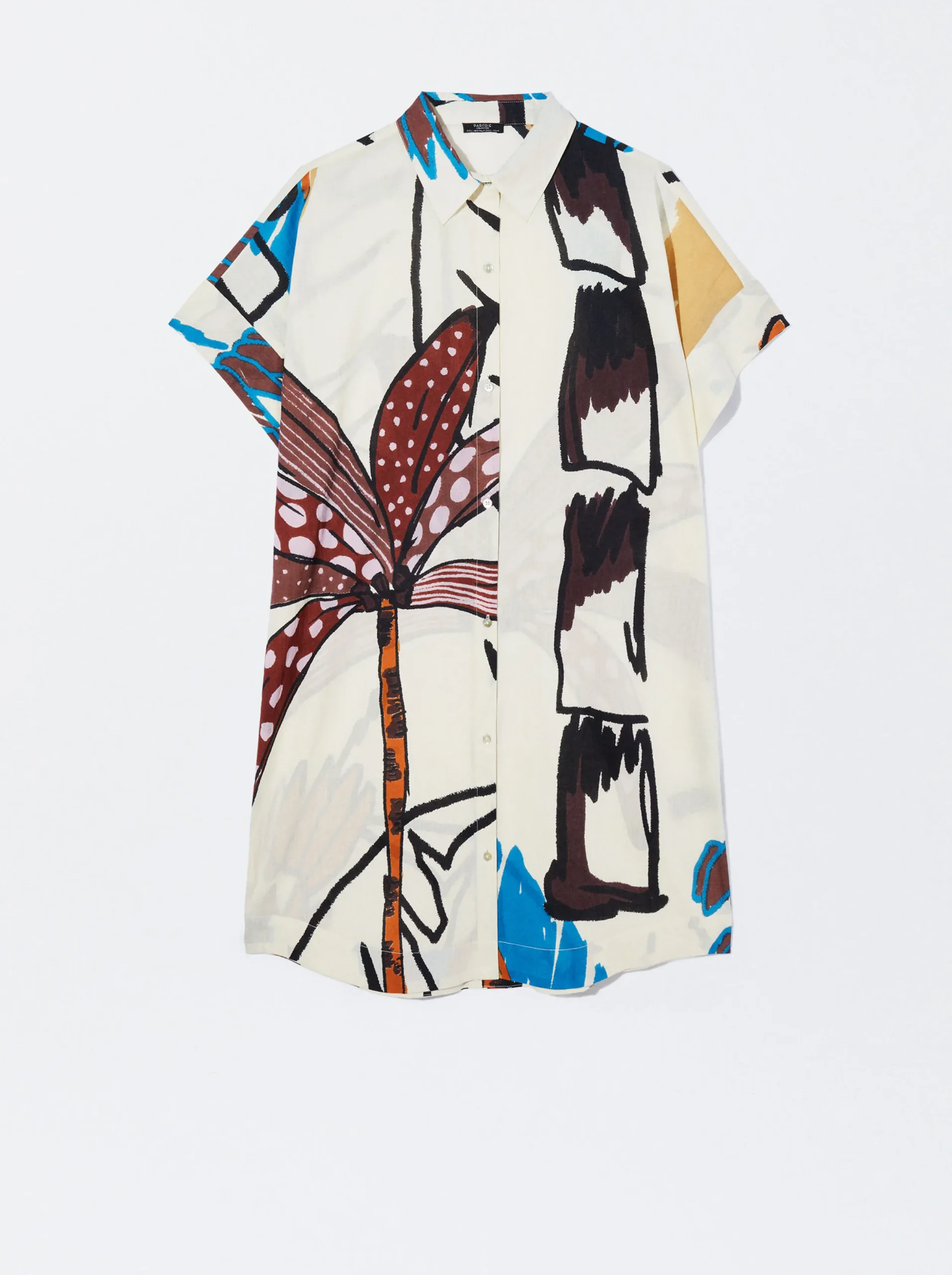 PARFOIS Vestido Camisero Estampado Multicor New