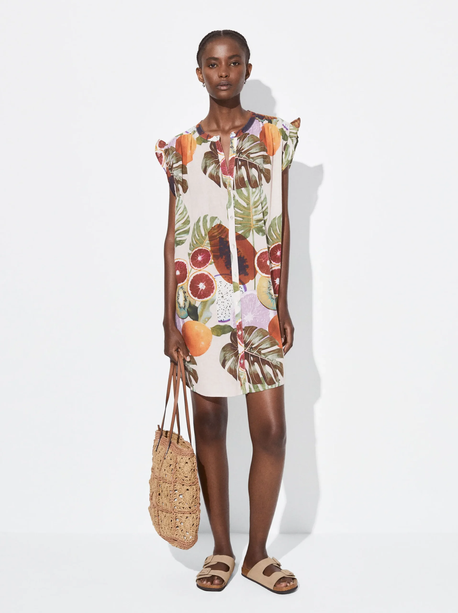 PARFOIS Vestido Camisero Estampado Multicor Hot