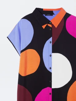 PARFOIS Vestido Camisero Estampado Multicor Clearance
