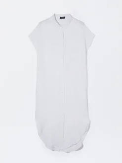 PARFOIS Vestido Camisero Lino Blanco Outlet