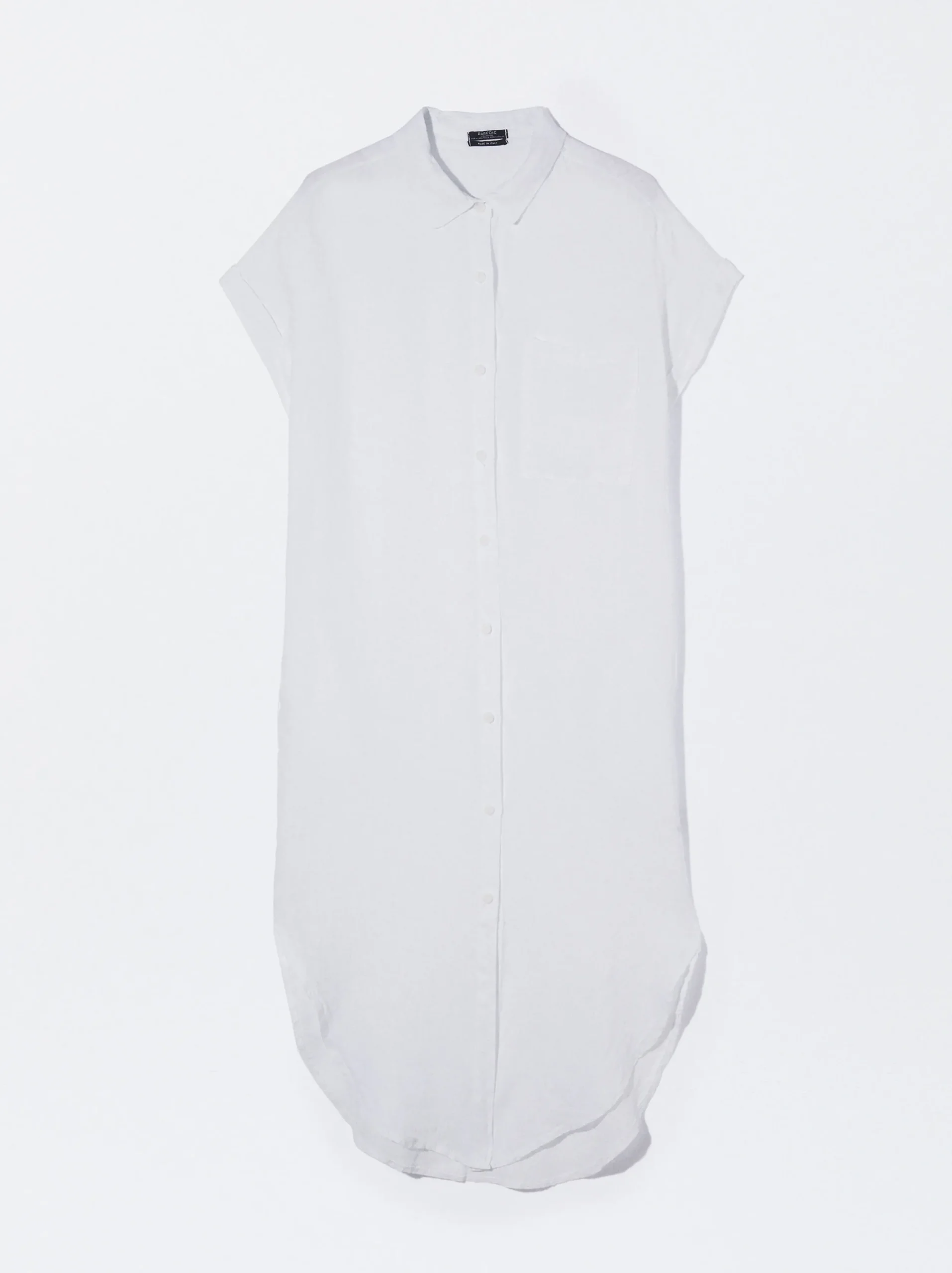 PARFOIS Vestido Camisero Lino Blanco Outlet