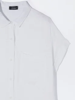 PARFOIS Vestido Camisero Lino Blanco Outlet