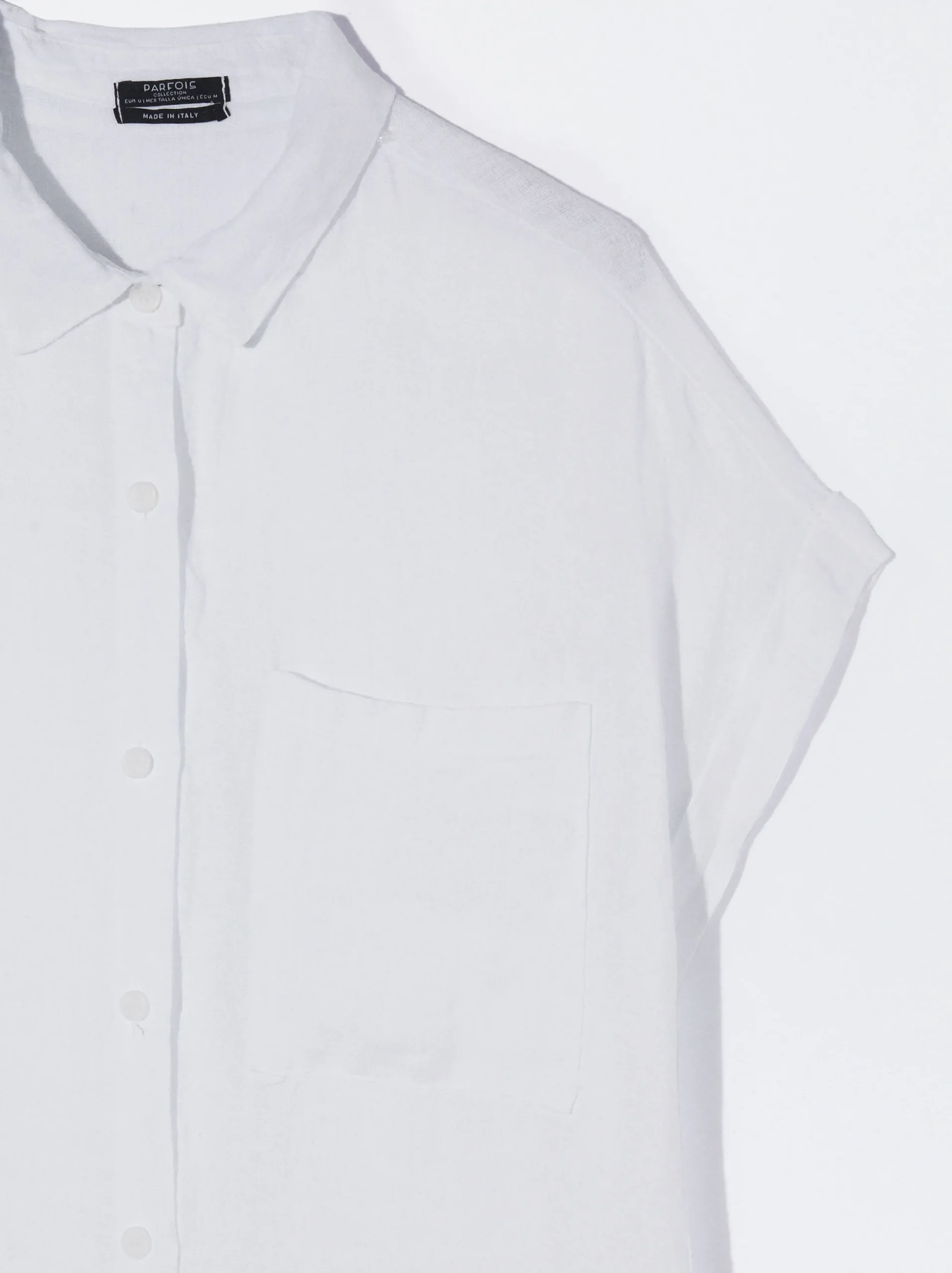 PARFOIS Vestido Camisero Lino Blanco Outlet