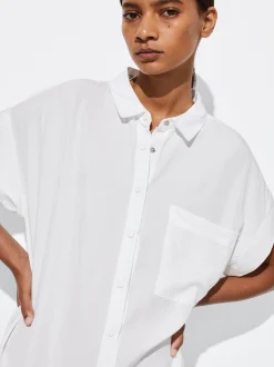 PARFOIS Vestido Camisero Lyocell Blanco Clearance