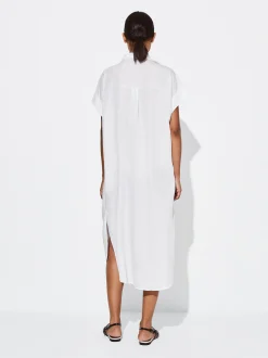 PARFOIS Vestido Camisero Lyocell Blanco Clearance