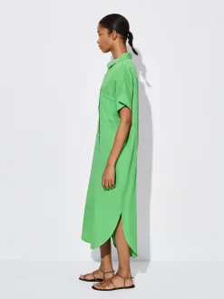 PARFOIS Vestido Camisero Lyocell Verde Shop