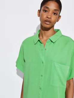 PARFOIS Vestido Camisero Lyocell Verde Shop