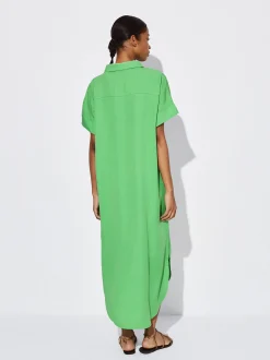 PARFOIS Vestido Camisero Lyocell Verde Shop