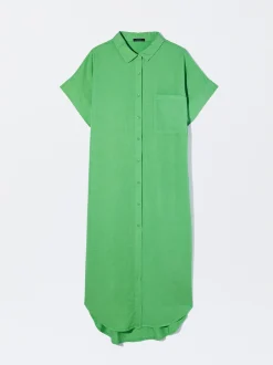 PARFOIS Vestido Camisero Lyocell Verde Shop