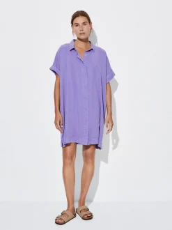 PARFOIS Vestido Camisero Lyocell Violeta Cheap