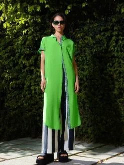 PARFOIS Vestido Camisero Lyocell Verde Best Sale