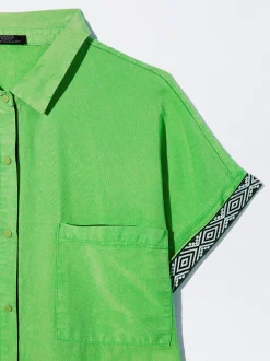 PARFOIS Vestido Camisero Lyocell Verde Best Sale