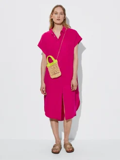 PARFOIS Vestido Camisero Lyocell Fucsia Fashion