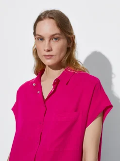 PARFOIS Vestido Camisero Lyocell Fucsia Fashion