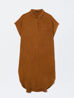 PARFOIS Vestido Camisero Lyocell Marr&oacute;n Best Sale