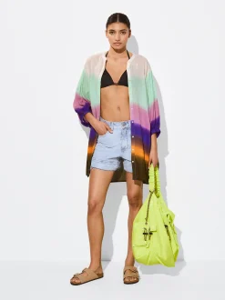 PARFOIS Vestido Camisero Tie-Dye Multicor Best Sale