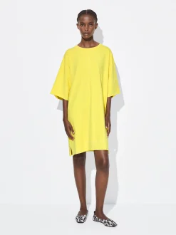 PARFOIS Vestido Corto Algod&oacute;n Amarillo Clearance