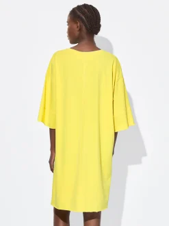 PARFOIS Vestido Corto Algod&oacute;n Amarillo Clearance