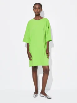 PARFOIS Vestido Corto Algod&oacute;n Verde Sale