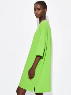 PARFOIS Vestido Corto Algod&oacute;n Verde Sale