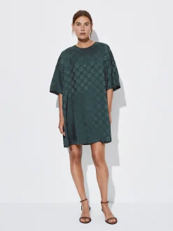 PARFOIS Vestido Corto Jacquard Com Lazos Verde Clearance