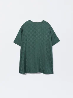 PARFOIS Vestido Corto Jacquard Com Lazos Verde Clearance