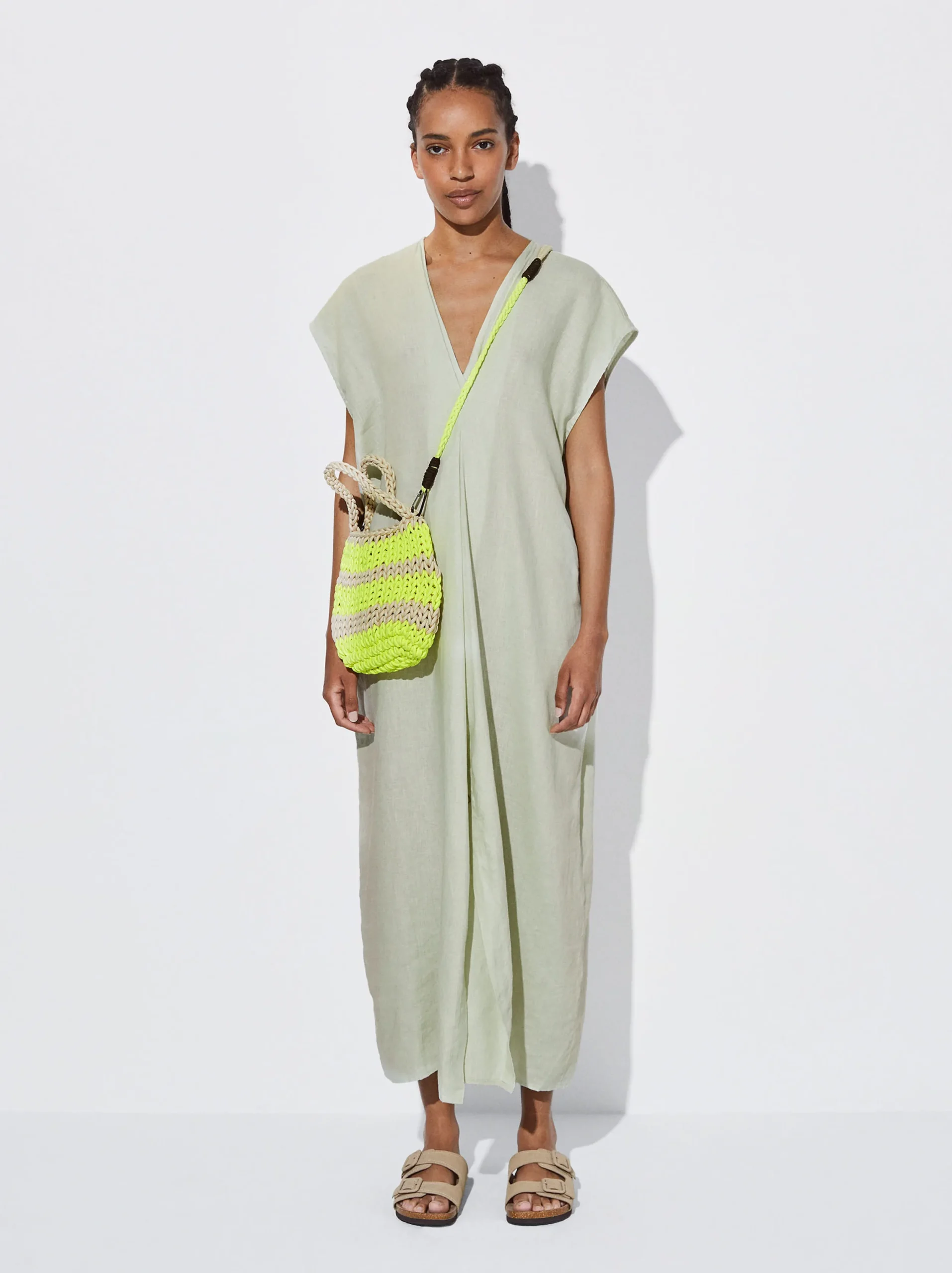 PARFOIS Vestido De Lino Multicor Shop