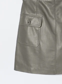 PARFOIS Vestido De Piel Sin Tirantes Gris Cheap