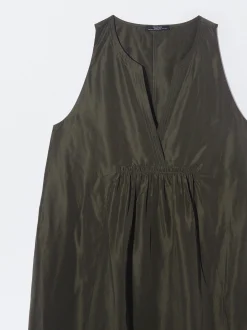 PARFOIS Vestido Largo Con Volantes Caqui New