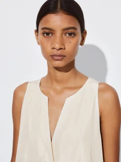 PARFOIS Vestido Largo Con Volantes Crudo Online