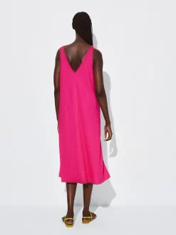 PARFOIS Vestido Largo De Tirantes Fucsia Flash Sale