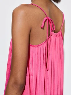 PARFOIS Vestido Largo De Tirantes Fucsia Fashion