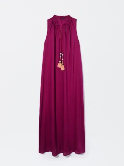 PARFOIS Vestido Largo En Modal Violeta Outlet