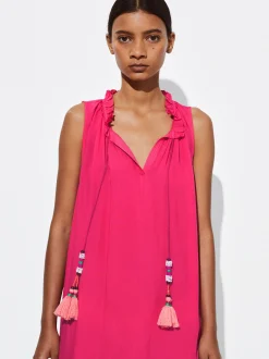 PARFOIS Vestido Largo En Modal Fucsia Fashion