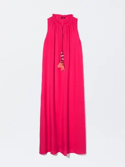 PARFOIS Vestido Largo En Modal Fucsia Fashion