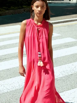 PARFOIS Vestido Largo En Modal Fucsia Fashion