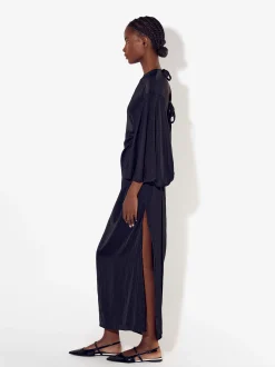 PARFOIS Vestido Largo Entallado Negro Outlet