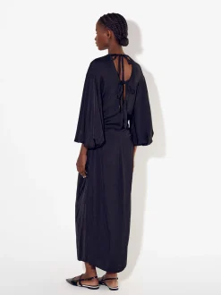 PARFOIS Vestido Largo Entallado Negro Outlet