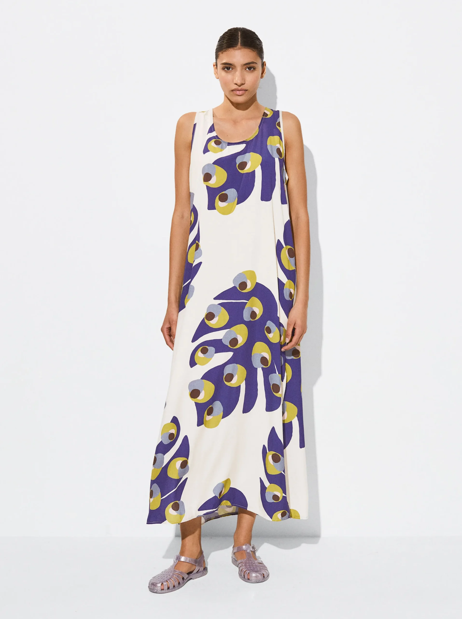 PARFOIS Vestido Largo Estampado Multicor Flash Sale