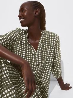 PARFOIS Vestido Largo Estampado Caqui Cheap
