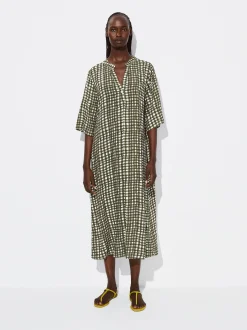 PARFOIS Vestido Largo Estampado Caqui Cheap