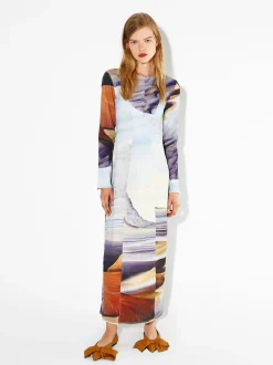 PARFOIS Vestido Largo Estampado Multicor Discount