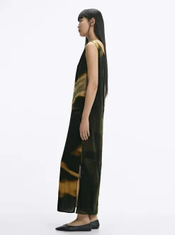 PARFOIS Vestido Largo Estampado De Terciopelo Multicor Sale