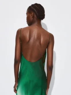 PARFOIS Vestido Largo Satinado Multicor Cheap